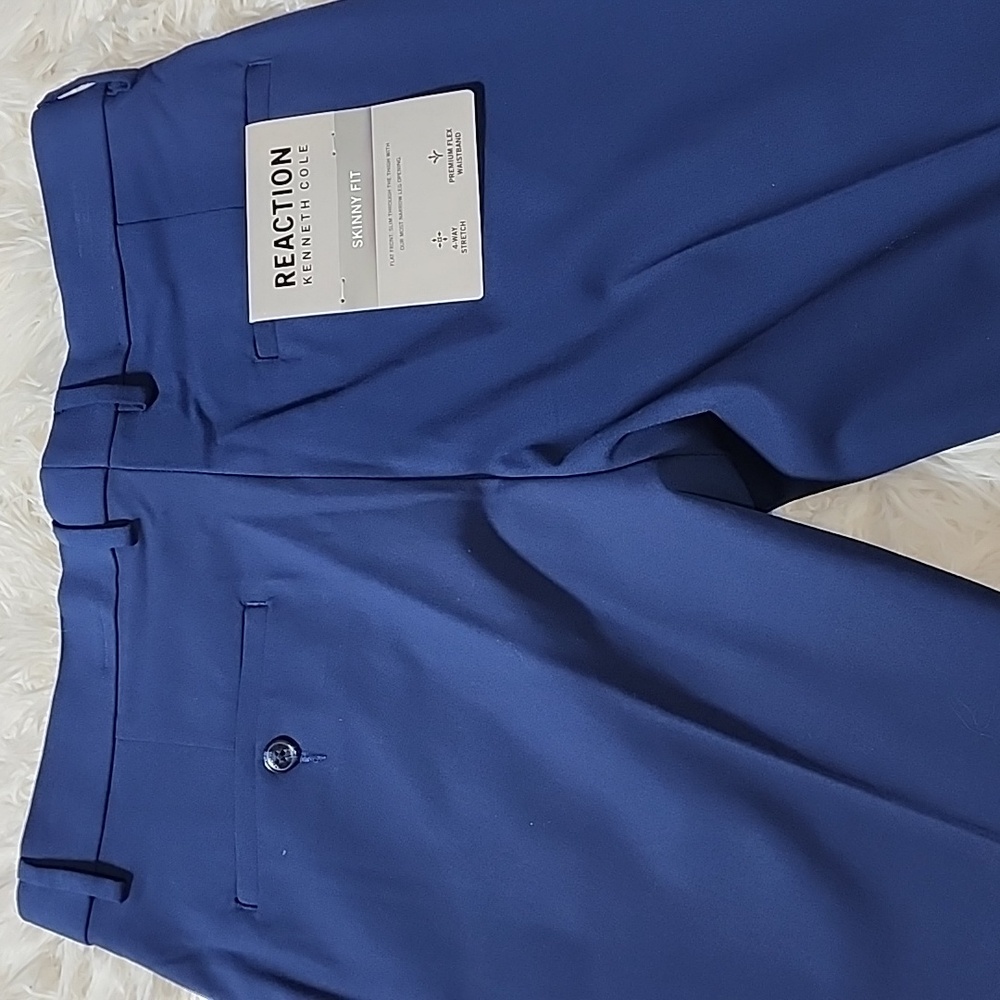 Kenneth Cole Reaction Men's Blue Pants Brand New Skinny Fit - Picture 8 of 15